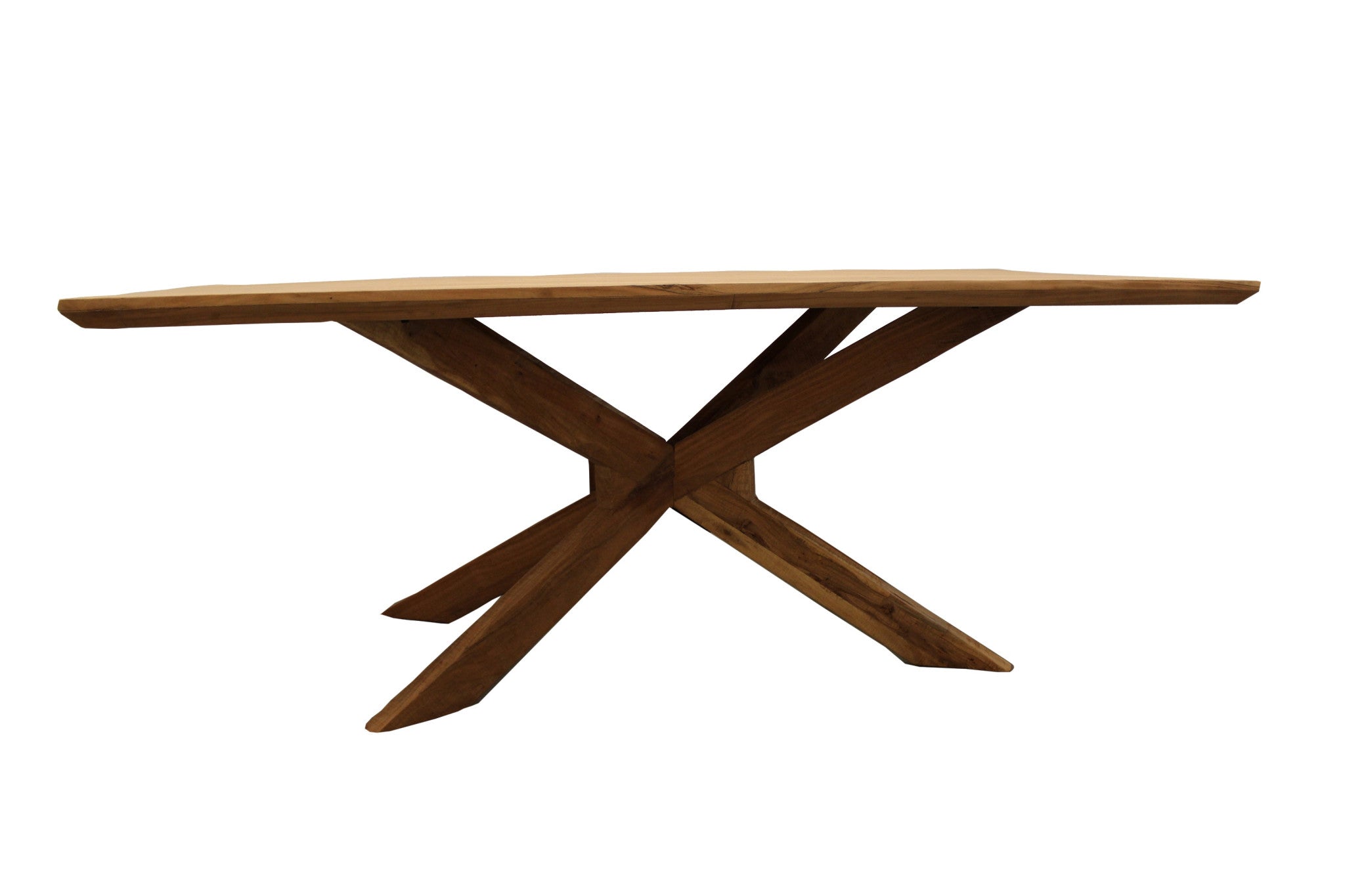 79" Natural Solid Wood Pedestal Base Dining Table - Homeroots - Flyclothing LLC