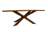 79" Natural Solid Wood Pedestal Base Dining Table - Homeroots