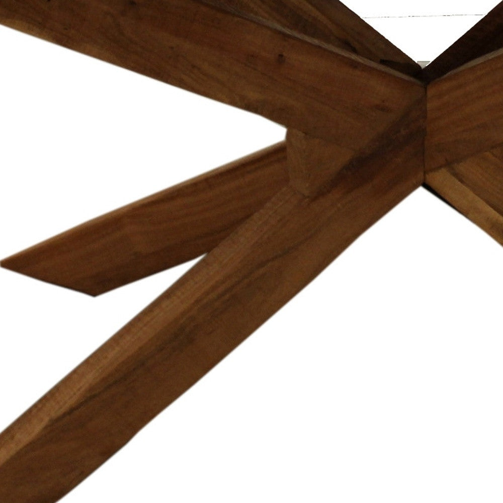 79" Natural Solid Wood Pedestal Base Dining Table - Homeroots - Flyclothing LLC