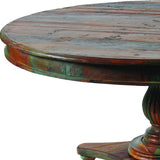 72" Brown Rounded Solid Wood Dining Table - Homeroots