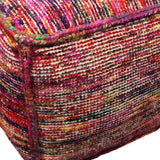 18" Pink Wool Cube Pouf Ottoman - Homeroots - Flyclothing LLC