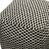 18" Black and Ivory Wool Cube Geometric Pouf Ottoman - Homeroots - Flyclothing LLC