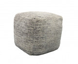 18" Gray Wool Cube Pouf Ottoman - Homeroots - Flyclothing LLC