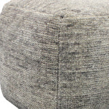 18" Gray Wool Cube Pouf Ottoman - Homeroots - Flyclothing LLC