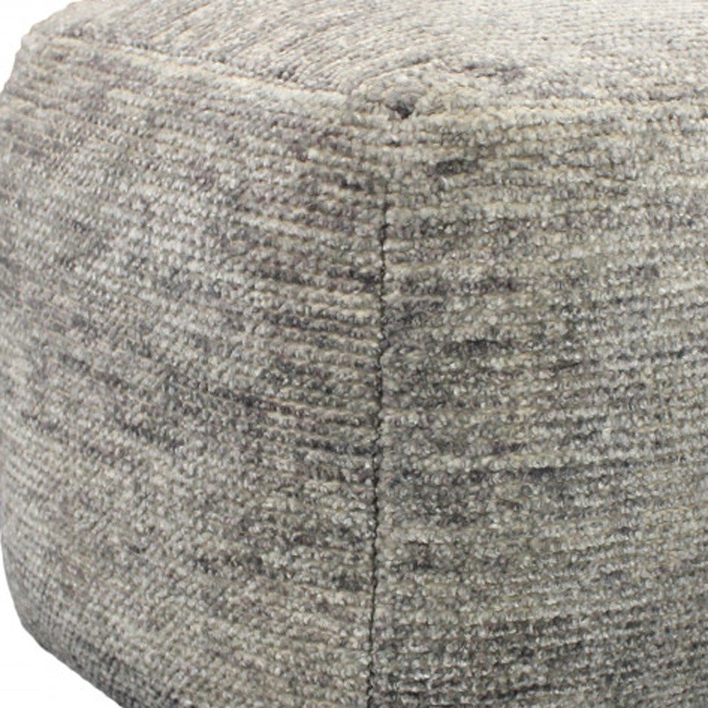 18" Gray Wool Cube Pouf Ottoman - Homeroots - Flyclothing LLC