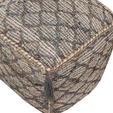 18" Natural Gray And Taupe Jute Cube Trellis Pouf Ottoman - Homeroots - Flyclothing LLC