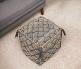 18" Natural Gray And Taupe Jute Cube Trellis Pouf Ottoman - Homeroots - Flyclothing LLC