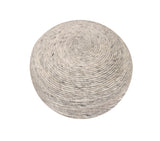 20" Gray Wool Round Ribbed Pouf Ottoman - Homeroots - Flyclothing LLC