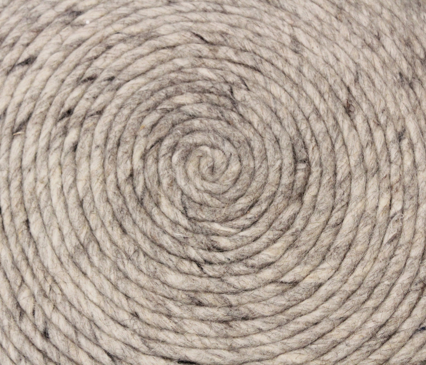 20" Gray Wool Round Ribbed Pouf Ottoman - Homeroots - Flyclothing LLC