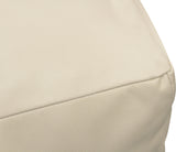 22" Ivory Leather Pouf Ottoman - Homeroots - Flyclothing LLC