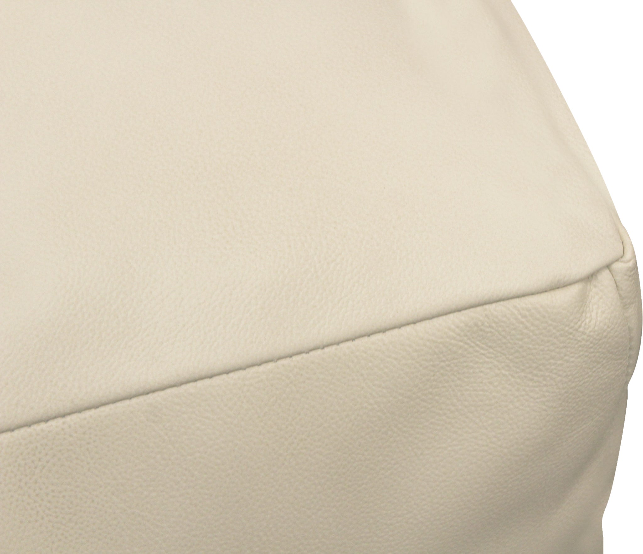 22" Ivory Leather Pouf Ottoman - Homeroots - Flyclothing LLC