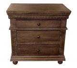 30" Solid Wood Three Drawer Nightstand - HomeRoots - Flyclothing LLC