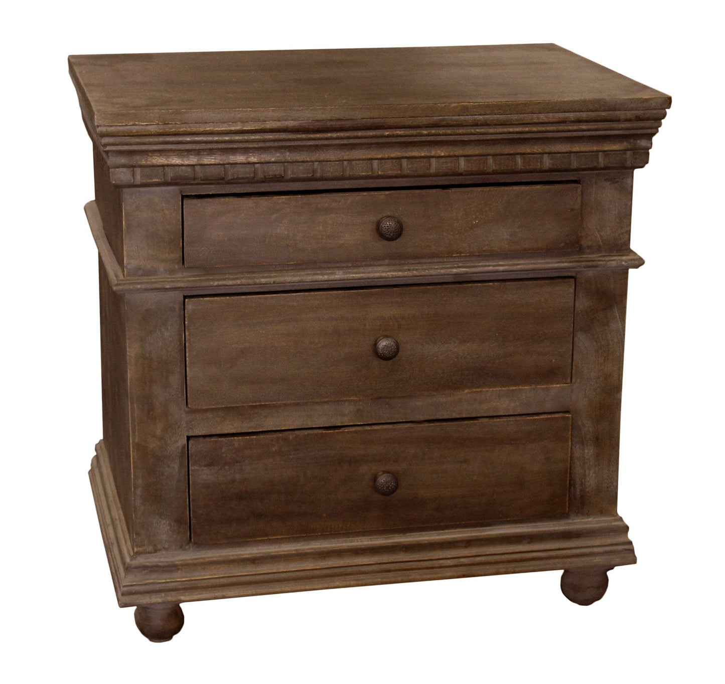 30" Solid Wood Three Drawer Nightstand - HomeRoots - Flyclothing LLC