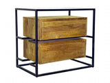 28" Natural Two Drawer Nightstand - Homeroots - Flyclothing LLC
