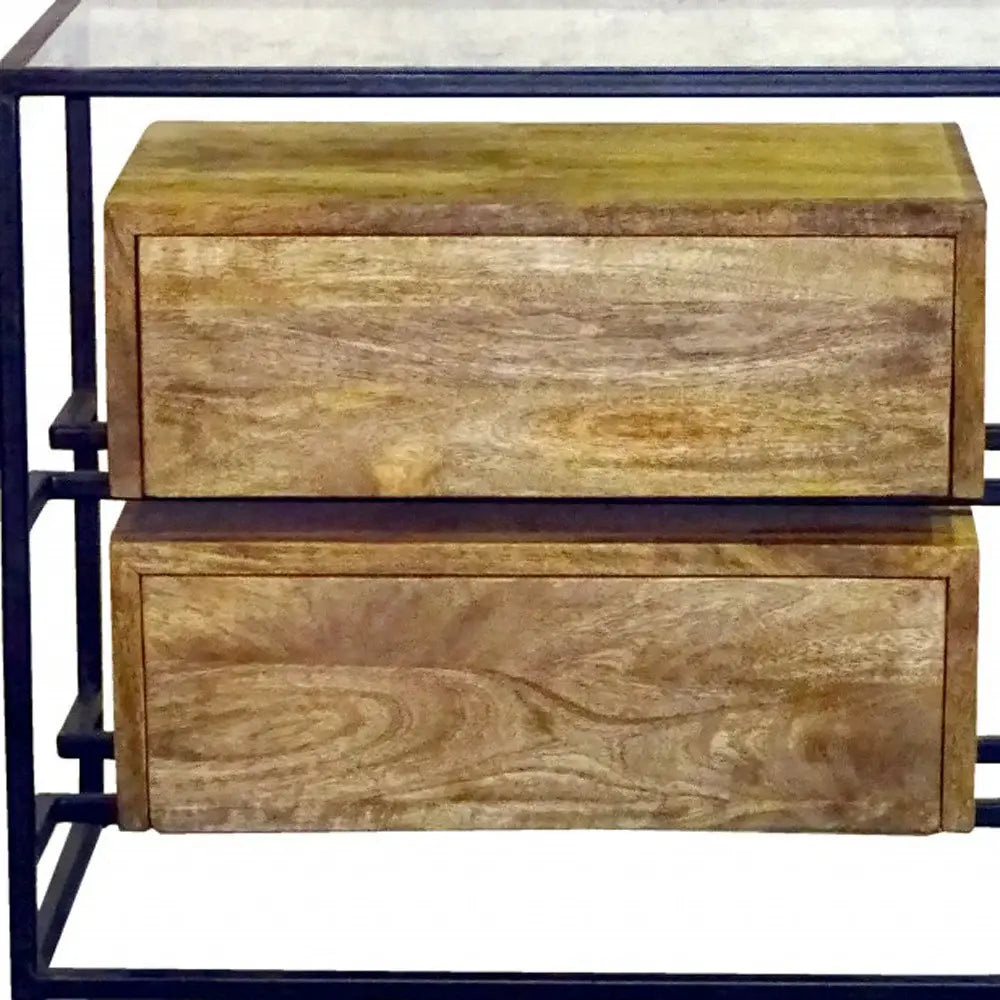 28" Natural Two Drawer Nightstand - Homeroots - Flyclothing LLC