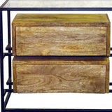 28" Natural Two Drawer Nightstand - Homeroots - Flyclothing LLC