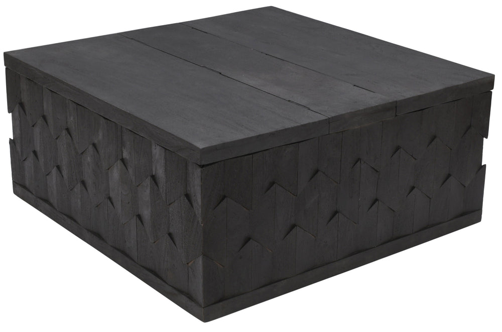 40" Dark Gray Solid Wood Square Distressed Coffee Table - Homeroots - Flyclothing LLC