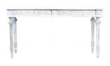 54" White Solid Wood Distressed Console Table - Homeroots - Flyclothing LLC