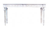 54" White Solid Wood Distressed Console Table