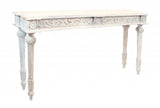 54" White Solid Wood Distressed Console Table - Homeroots - Flyclothing LLC