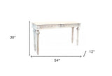 54" White Solid Wood Distressed Console Table - Homeroots - Flyclothing LLC
