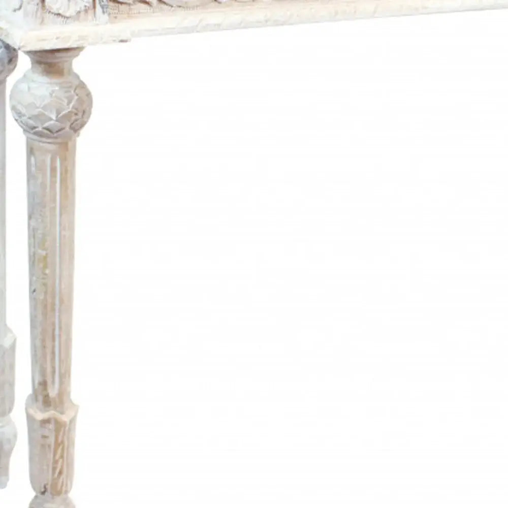 54" White Solid Wood Distressed Console Table - Homeroots - Flyclothing LLC