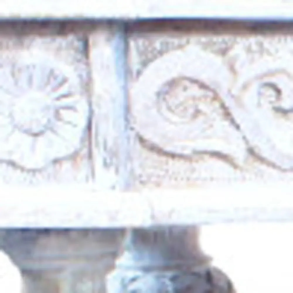 54" White Solid Wood Distressed Console Table - Homeroots - Flyclothing LLC