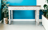 48" Natural and White Solid Wood Distressed Console Table - Homeroots - Flyclothing LLC