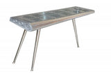 56" Silver Aluminum Three Leg Console Table - Homeroots - Flyclothing LLC