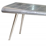 56" Silver Aluminum Three Leg Console Table - Homeroots - Flyclothing LLC