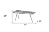 56" Silver Aluminum Three Leg Console Table - Homeroots - Flyclothing LLC