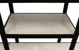 58" White and Black Glass Floor Shelf Console Table With Shelves - Homeroots - Flyclothing LLC