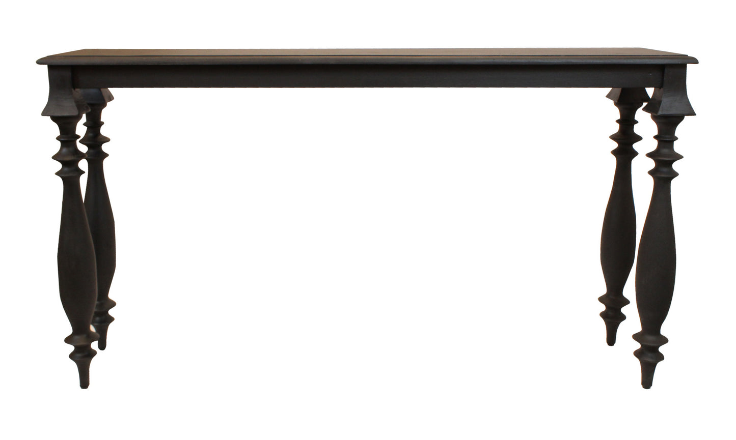 54" Black Solid Wood Distressed Console Table - Homeroots - Flyclothing LLC