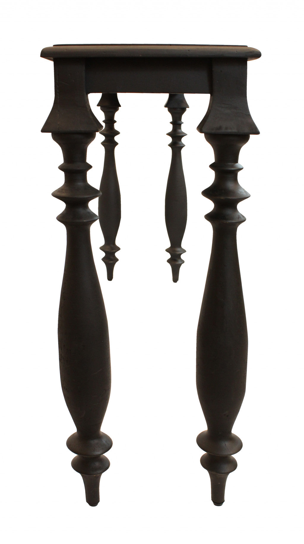 54" Black Solid Wood Distressed Console Table - Homeroots - Flyclothing LLC