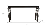 54" Black Solid Wood Distressed Console Table - Homeroots - Flyclothing LLC