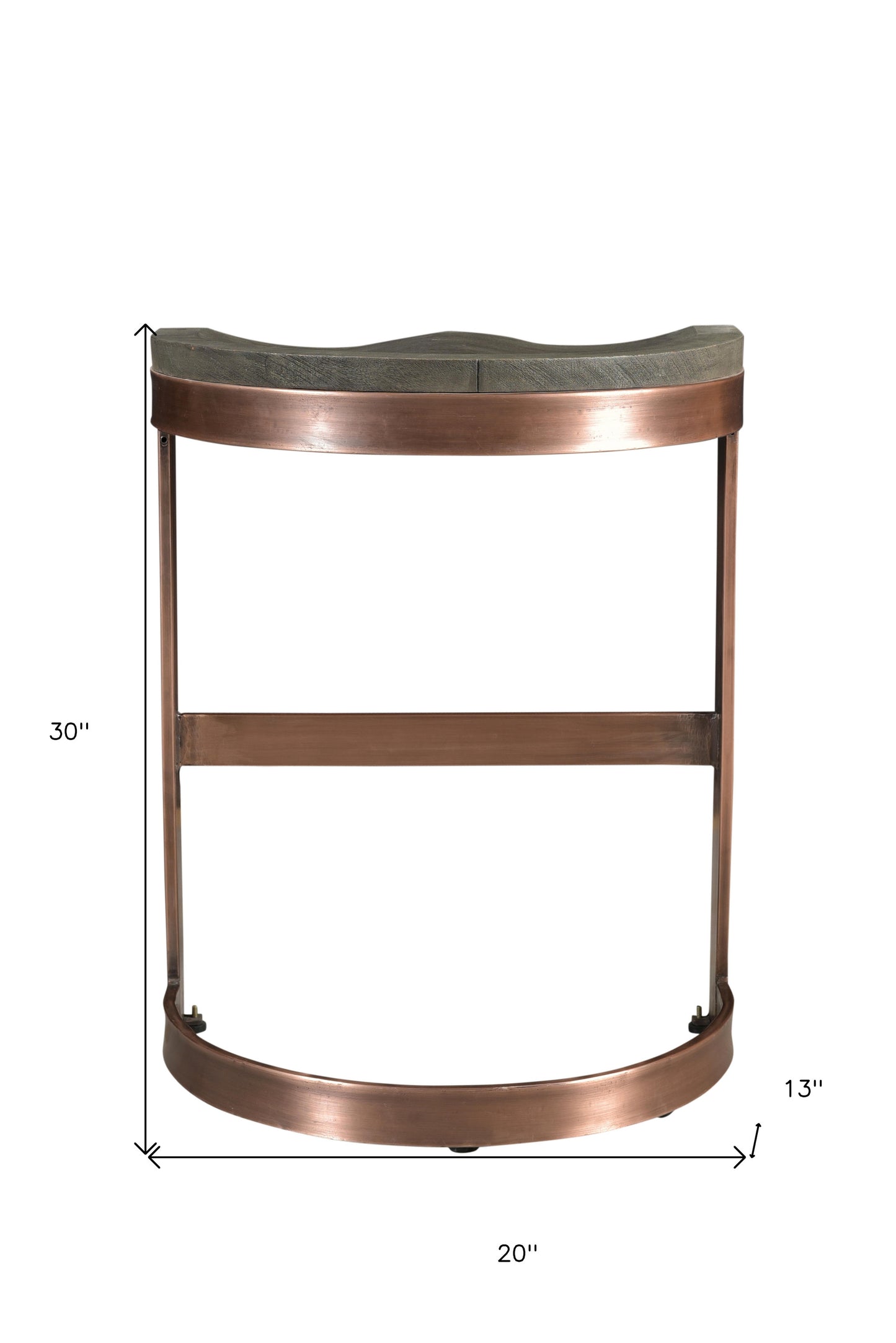 30" Gray And Copper Iron Backless Bar Height Bar Chair - Homeroots - Flyclothing LLC