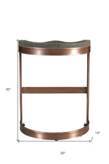 30" Gray And Copper Iron Backless Bar Height Bar Chair - Homeroots - Flyclothing LLC
