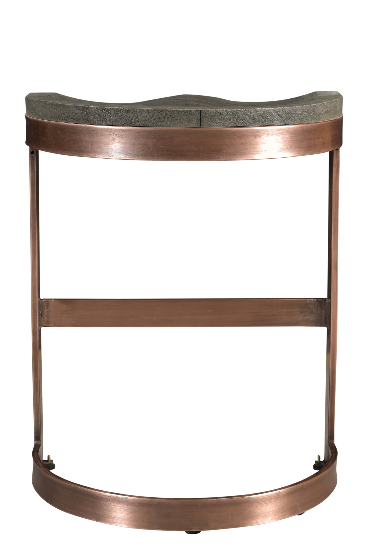 30" Gray And Copper Iron Backless Bar Height Bar Chair - Homeroots - Flyclothing LLC