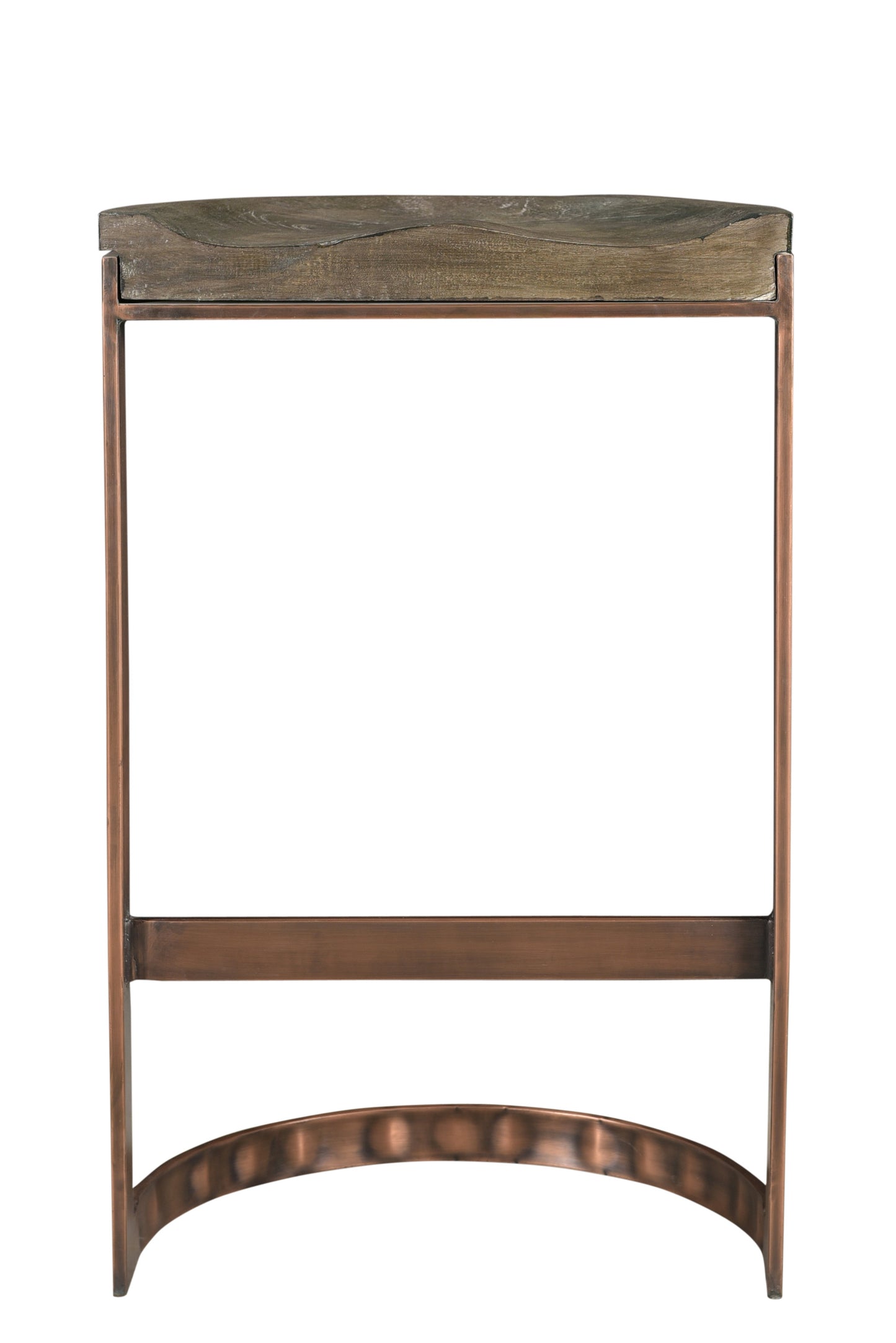 30" Gray And Copper Iron Backless Bar Height Bar Chair - Homeroots - Flyclothing LLC