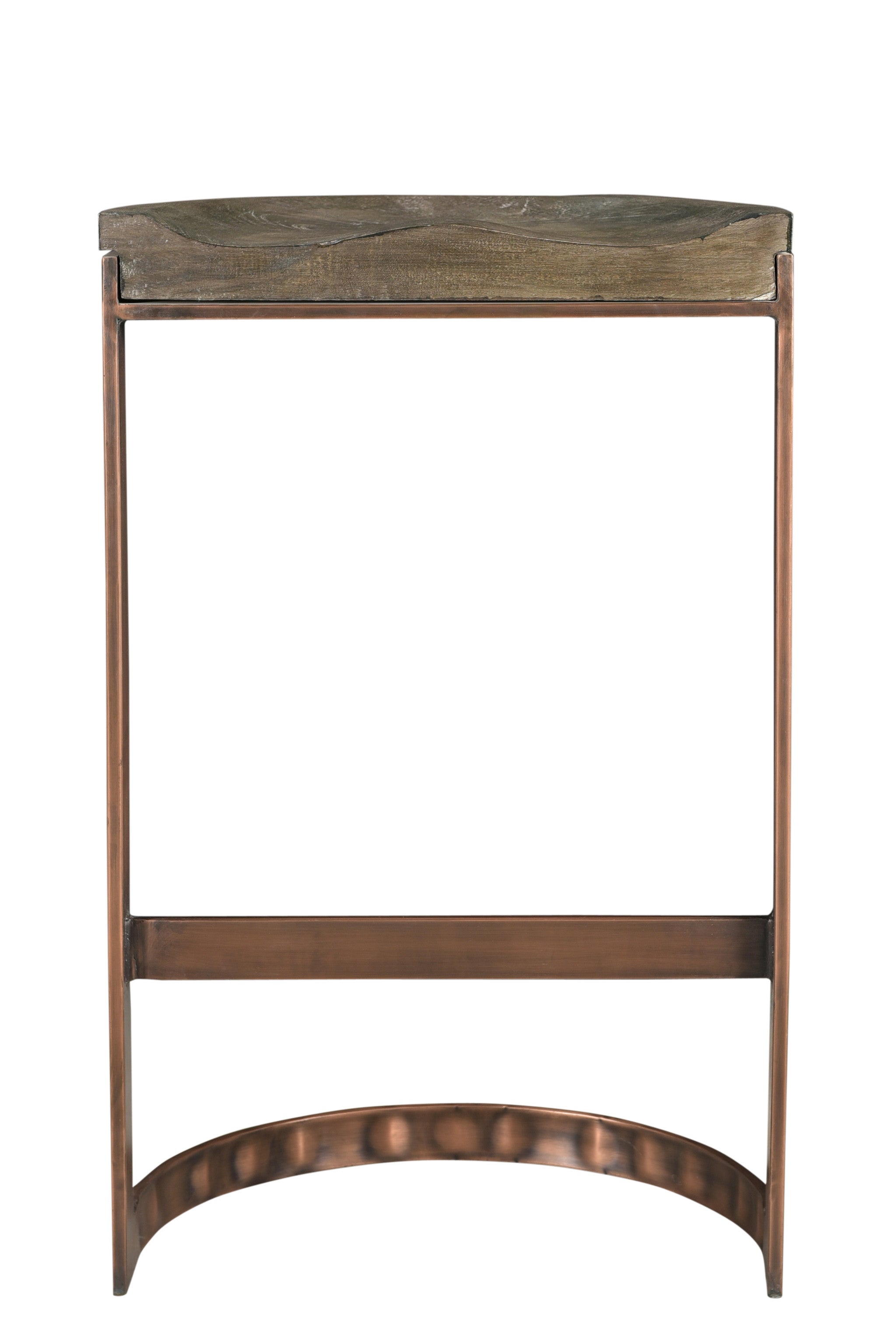 30" Gray And Copper Iron Backless Bar Height Bar Chair - Homeroots - Flyclothing LLC