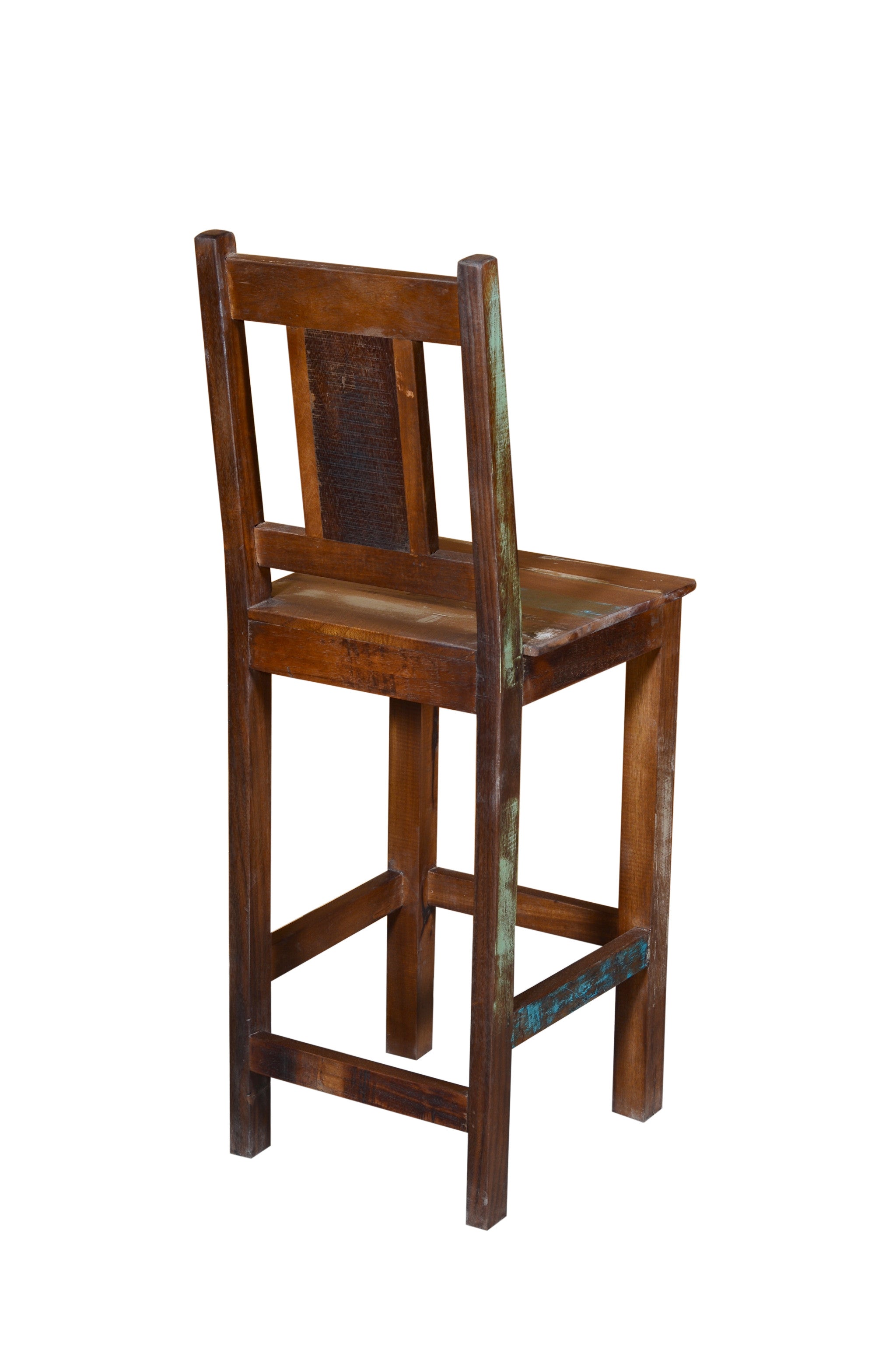 30" Brown Solid Wood Bar Height Bar Chair - Homeroots - Flyclothing LLC
