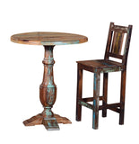 30" Brown Solid Wood Bar Height Bar Chair - Homeroots