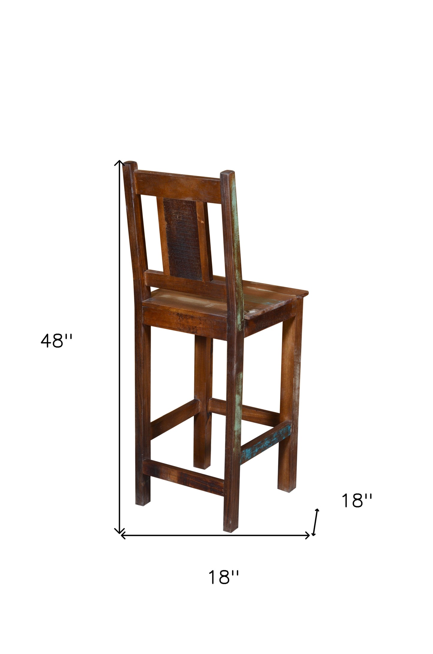 30" Brown Solid Wood Bar Height Bar Chair - Homeroots - Flyclothing LLC