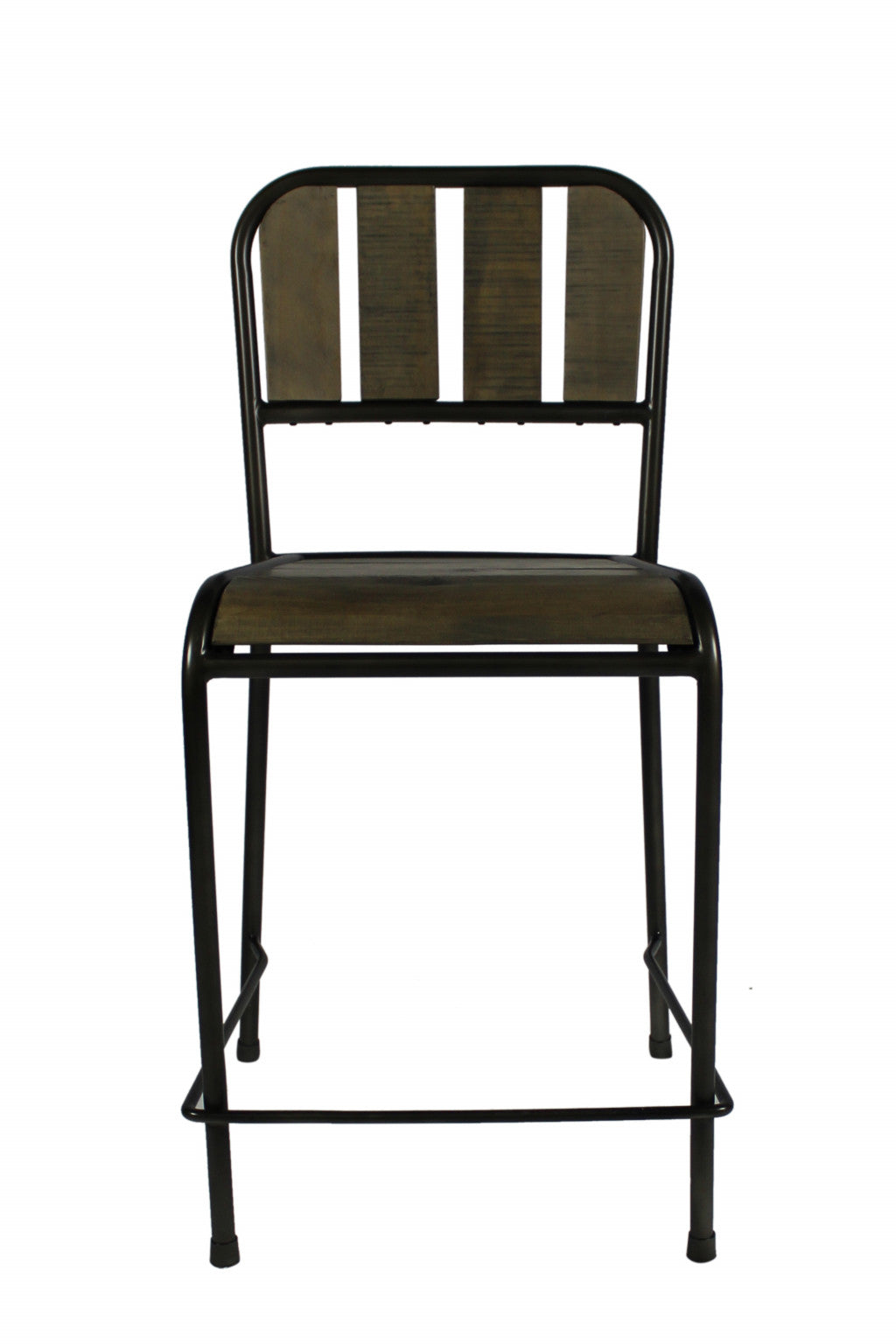 25" Brown And Black Iron Counter Height Bar Chair - Homeroots - Flyclothing LLC