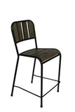 25" Brown And Black Iron Counter Height Bar Chair - Homeroots