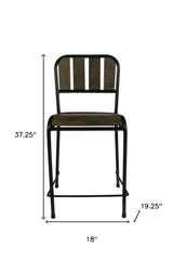 25" Brown And Black Iron Counter Height Bar Chair - Homeroots - Flyclothing LLC