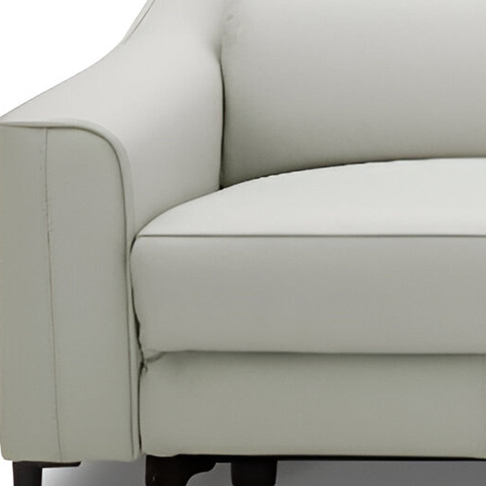 74" Gray Leather Reclining Sofa With Black Legs - Homeroots - Flyclothing LLC