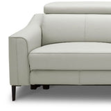 74" Gray Leather Reclining Sofa With Black Legs - Homeroots - Flyclothing LLC