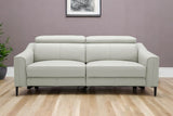 74" Gray Leather Reclining Sofa With Black Legs - Homeroots - Flyclothing LLC