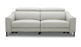 74" Gray Leather Reclining Sofa With Black Legs - Homeroots - Flyclothing LLC
